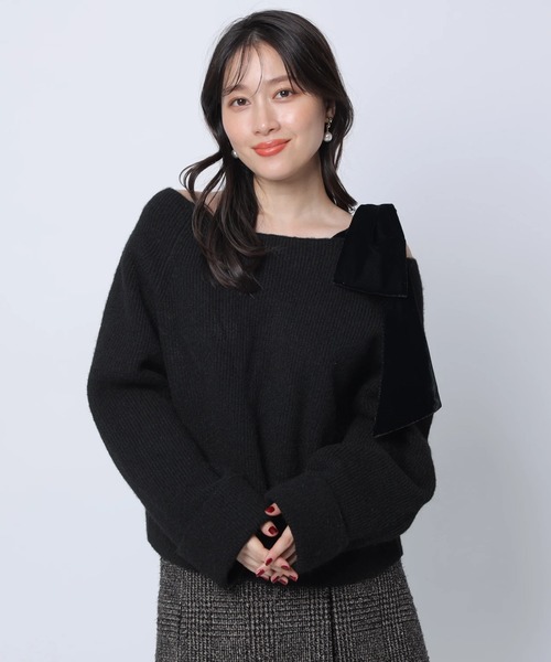 ベロアリボンゆるニット（ニット/セーター）｜Apuweiser-riche