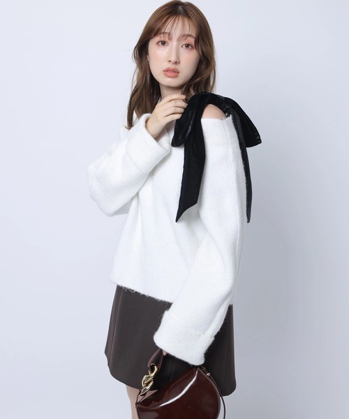 ベロアリボンゆるニット（ニット/セーター）｜Apuweiser-riche