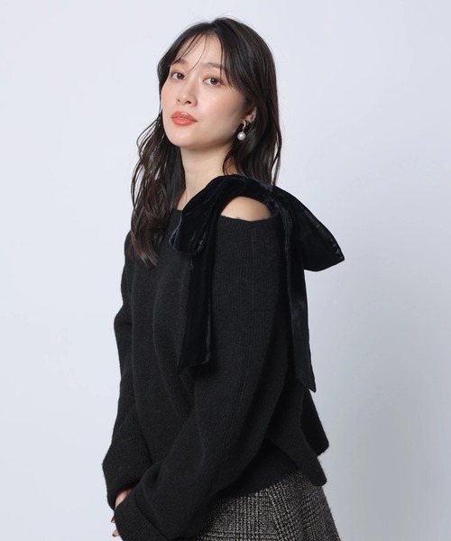 ベロアリボンゆるニット（ニット/セーター）｜Apuweiser-riche