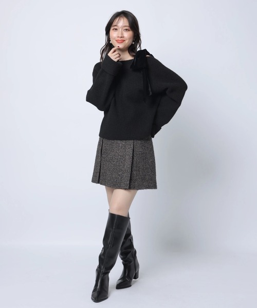 ベロアリボンゆるニット（ニット/セーター）｜Apuweiser-riche