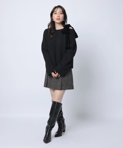 ベロアリボンゆるニット（ニット/セーター）｜Apuweiser-riche