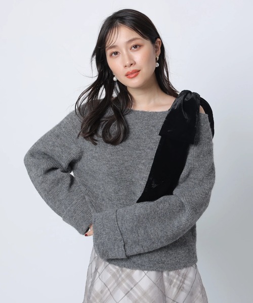 ベロアリボンゆるニット（ニット/セーター）｜Apuweiser-riche