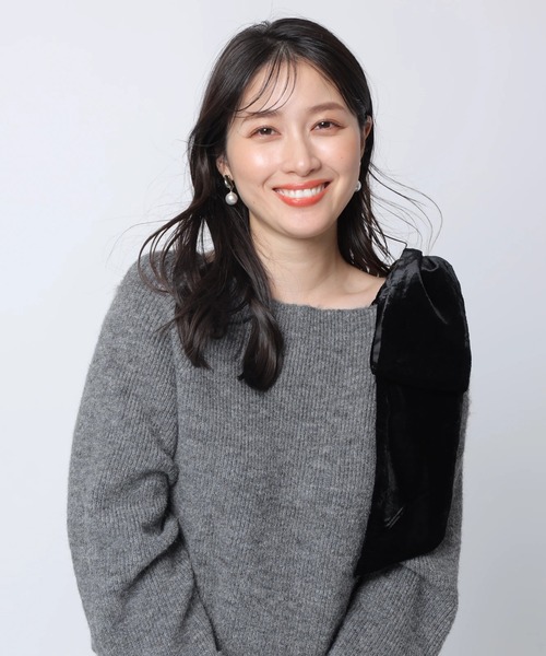 ベロアリボンゆるニット（ニット/セーター）｜Apuweiser-riche