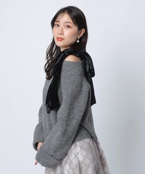 ベロアリボンゆるニット（ニット/セーター）｜Apuweiser-riche