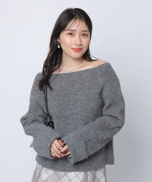 ベロアリボンゆるニット（ニット/セーター）｜Apuweiser-riche