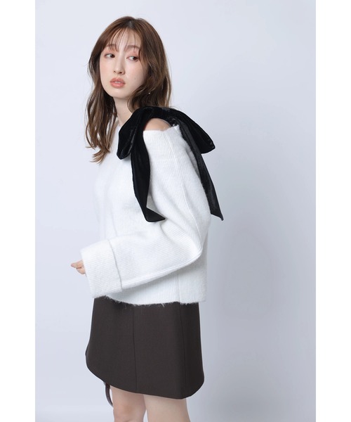 ベロアリボンゆるニット（ニット/セーター）｜Apuweiser-riche