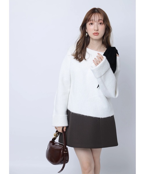 Apuweiser-riche（アプワイザーリッシェ）の「ベロアリボンゆるニット