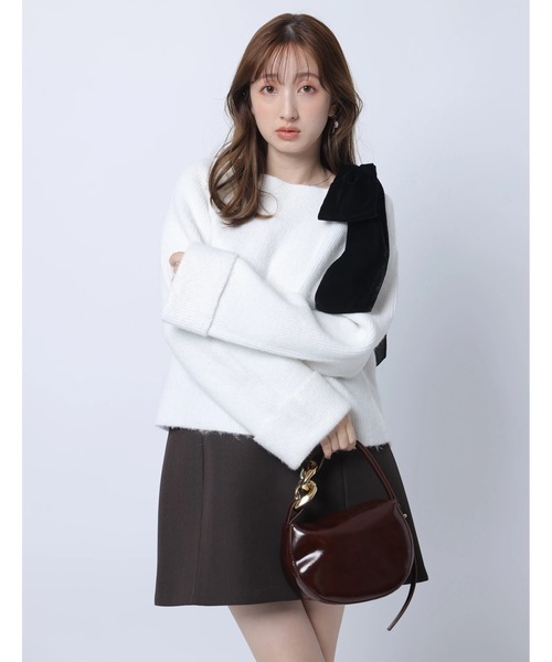 新品未使用品タグ付き　ベロアリボンゆるニット ベロアリボンゆるニット | ニット | Apuweiser-riche（アプワイザー