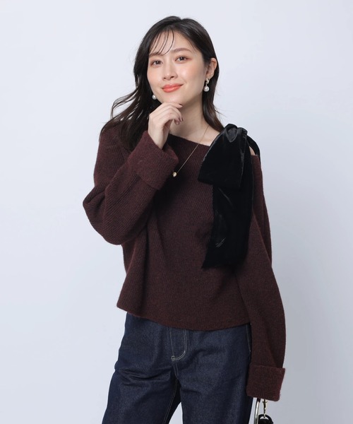 新品未使用品タグ付き　ベロアリボンゆるニット ベロアリボンゆるニット | ニット | Apuweiser-riche（アプワイザー