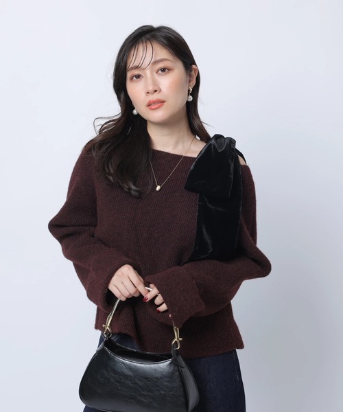 ベロアリボンゆるニット（ニット/セーター）｜Apuweiser-riche