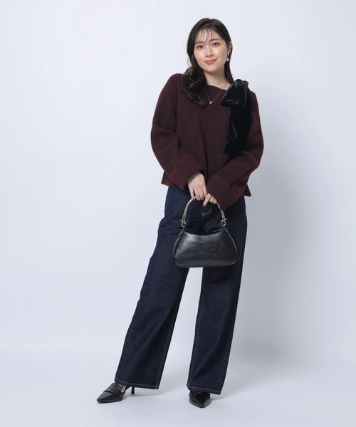 ベロアリボンゆるニット（ニット/セーター）｜Apuweiser-riche