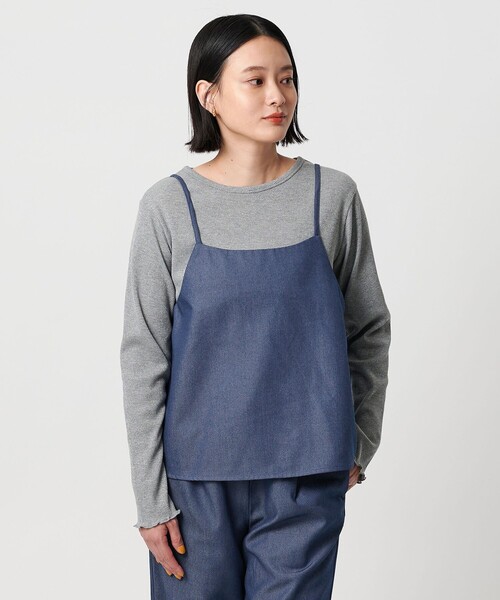 A DAY IN THE LIFE UNITED ARROWS(アデイインザライフユナイテッドアローズ)の「デニムライク キャミ+パンツ <A DAY IN THE LIFE>(サロペット/オーバーオール・レディース・コバルトブルー/ネイビー・FREE)」の4枚目の写真