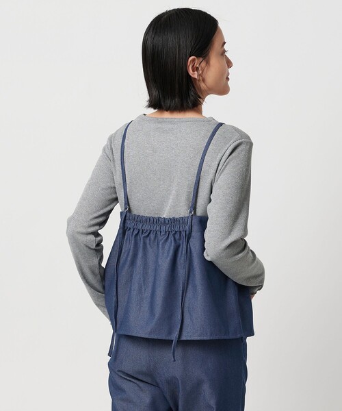A DAY IN THE LIFE UNITED ARROWS(アデイインザライフユナイテッドアローズ)の「デニムライク キャミ+パンツ <A DAY IN THE LIFE>(サロペット/オーバーオール・レディース・コバルトブルー/ネイビー・FREE)」の5枚目の写真