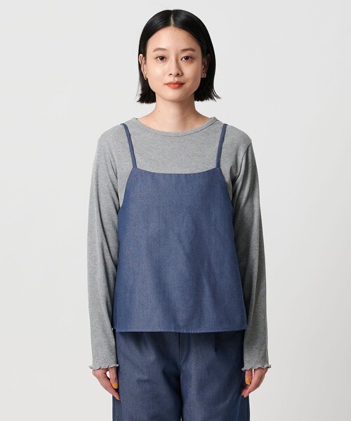 A DAY IN THE LIFE UNITED ARROWS(アデイインザライフユナイテッドアローズ)の「デニムライク キャミ+パンツ <A DAY IN THE LIFE>(サロペット/オーバーオール・レディース・コバルトブルー/ネイビー・FREE)」の8枚目の写真