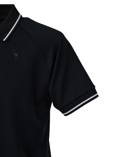NOIR】【吸水速乾】配色ライン使い半袖ポロシャツ［一部WEB限定カラー