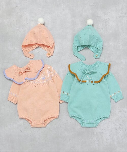 apres les cours(アプレレクール)の「ニットベビーつけ襟(付け襟・キッズ・ミント/ピンク・90)」の6枚目の写真