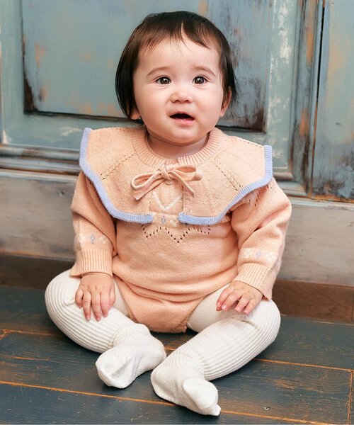 apres les cours(アプレレクール)の「ニットベビーつけ襟(付け襟・キッズ・ミント/ピンク・90)」の7枚目の写真