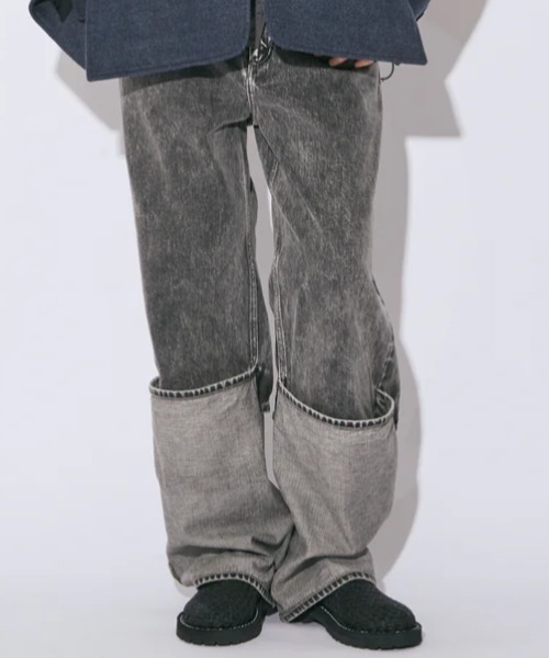 beautiful people（ビューティフルピープル）の「beautiful people/ビューティフルピープル/selvedge denim flip hem pants blk bleach/1545105034（デニムパンツ・レディース・ブラック・38/42）」の3枚目の写真