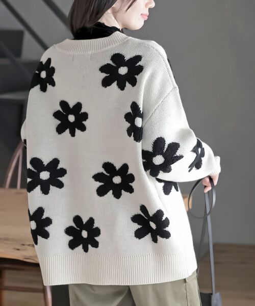 rps(アールピーエス)の「フラワージャガードニットカーディガン(カーディガン/ボレロ・レディース・レッド/グリーン/ブラック/アイボリー・フリー)」の11枚目の写真