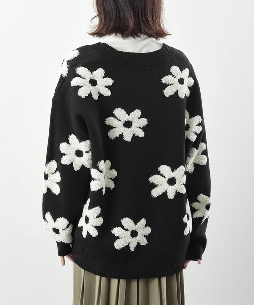 フラワージャガードニットカーディガン（カーディガン/ボレロ）｜rps