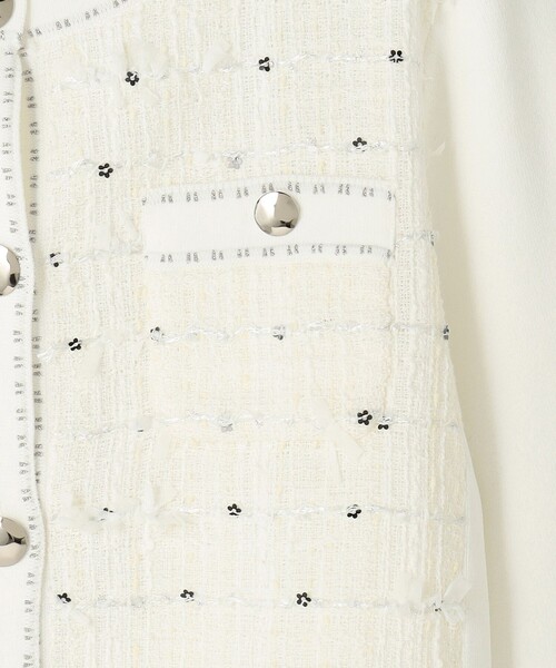 TOCCA(トッカ)の「FLOWER HIDE AND SEEK ニットジャケット(カーディガン/ボレロ・レディース・アイボリー系/ブラック系・SMALL/MEDIUM)」の6枚目の写真