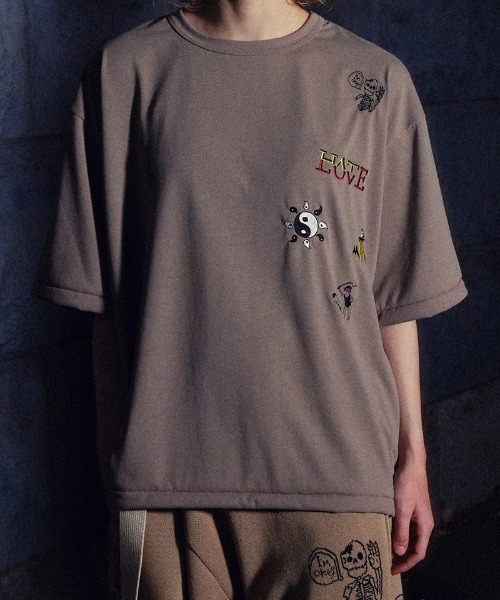 masterkey（マスターキー）の「mt10093-PLAYFUL-T 刺繍Tシャツ(MK26S-C-24)（Tシャツ/カットソー・メンズ・ブラック/グレー/サンドグレー・2/1）」の7枚目の写真
