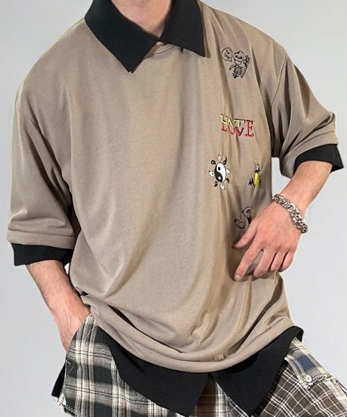 masterkey（マスターキー）の「mt10093-PLAYFUL-T 刺繍Tシャツ(MK26S-C-24)（Tシャツ/カットソー・メンズ・ブラック/グレー/サンドグレー・2/1）」の9枚目の写真