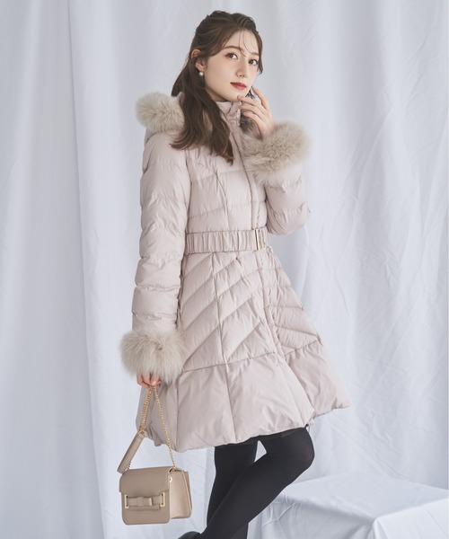 フォックスファー付Aラインダウン（ダウンジャケット/コート