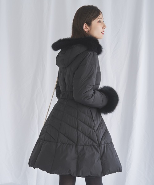 フォックスファー付Aラインダウン（ダウンジャケット/コート