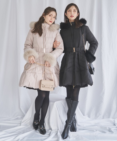セール】フォックスファー付Aラインダウン（ダウンジャケット/コート