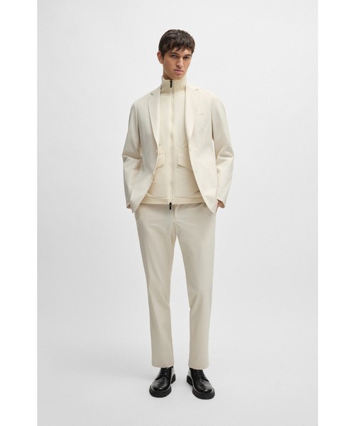BOSS(ボス)の「モダンフィットパンツ リンクルレジスタント パフォーマンスストレッチファブリック(その他パンツ・メンズ・ホワイト・44/46/48/54/56/50/52)」の4枚目の写真