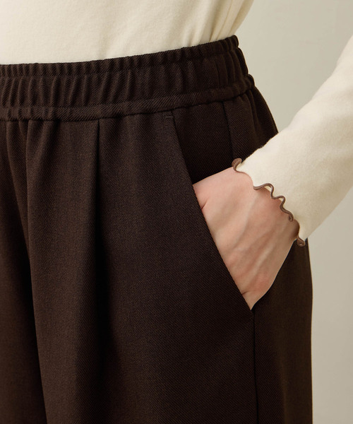 LE SOUK HOLIDAY(ルスークホリデー)の「ウーリッシュタックストレートパンツ【ウエストゴム】(その他パンツ・レディース・ダークブラウン/ブラック・M/L)」の20枚目の写真
