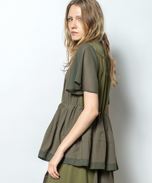 AULA AILA（アウラアイラ）の「ペプラムワンピース（ワンピース・レディース・カーキ/ブラック/ネイビー・0）」の12枚目の写真
