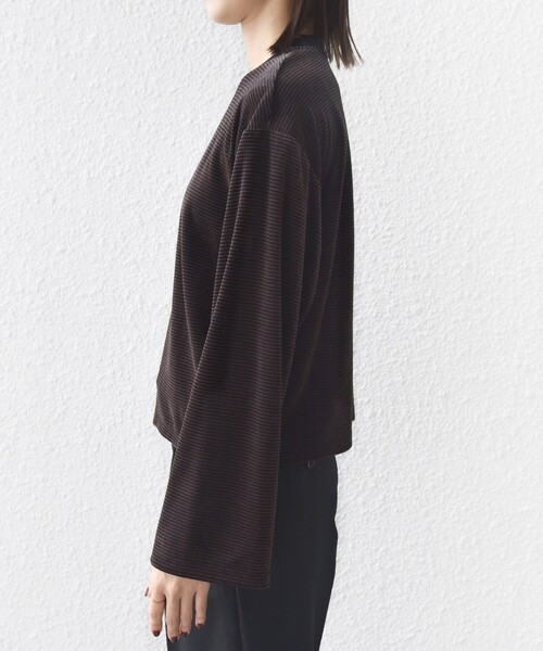 セール】〈手洗い可能〉コットン ポリエステル ベロア ワイド スリーブ