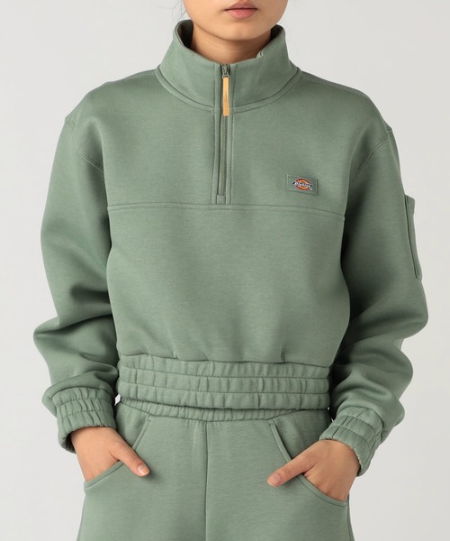 Dickies(ディッキーズ)の「ハーフジップスウェット(スウェット・レディース・ミント/アイボリー・SMALL/MEDIUM)」の1枚目の写真