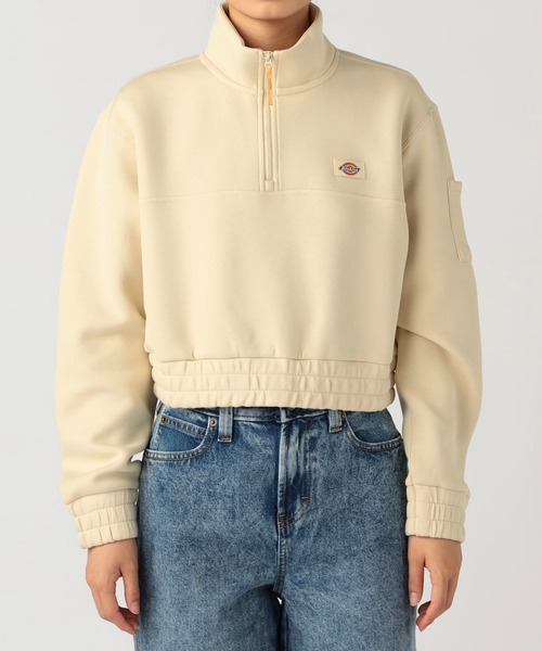Dickies(ディッキーズ)の「ハーフジップスウェット(スウェット・レディース・ミント/アイボリー・SMALL/MEDIUM)」の12枚目の写真