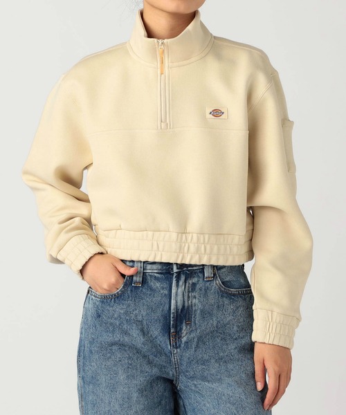 Dickies(ディッキーズ)の「ハーフジップスウェット(スウェット・レディース・ミント/アイボリー・SMALL/MEDIUM)」の16枚目の写真