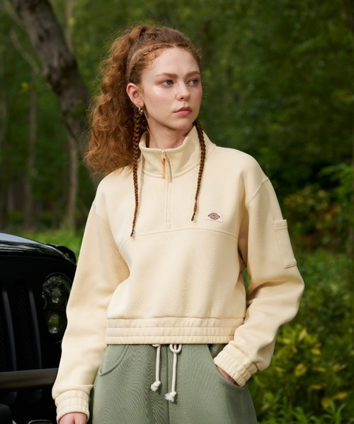 Dickies(ディッキーズ)の「ハーフジップスウェット(スウェット・レディース・ミント/アイボリー・SMALL/MEDIUM)」の6枚目の写真