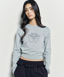 MINI BUTTERFLY SIGNATURE SLEEVE KNIT_GRAY