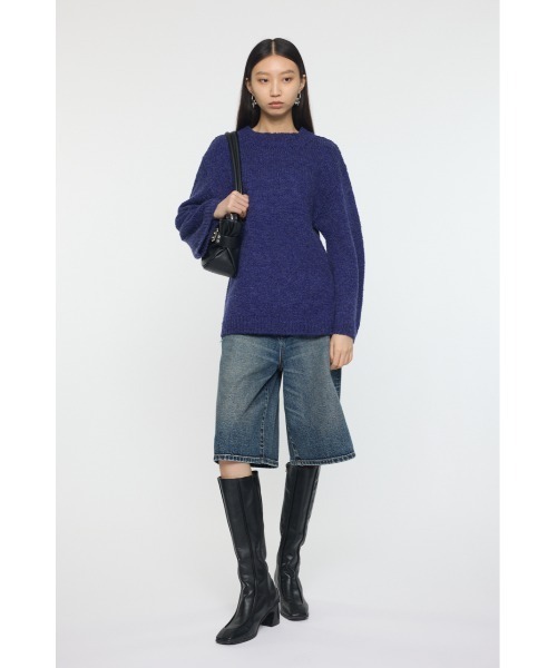 MOUSSY（マウジー）の「BRUSHED OVERSIZED セーター（ニット/セーター・レディース・チャコールグレー/ライトベージュ/ブルー・FREE）」の5枚目の写真