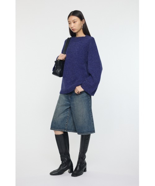 MOUSSY（マウジー）の「BRUSHED OVERSIZED セーター（ニット/セーター・レディース・チャコールグレー/ライトベージュ/ブルー・FREE）」の6枚目の写真