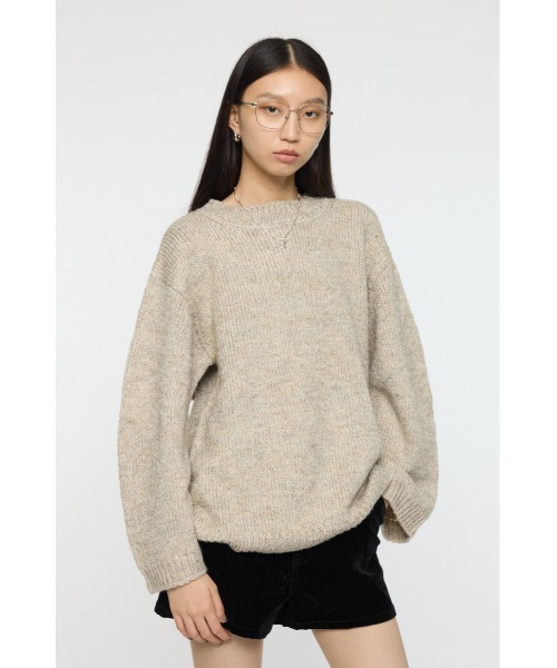 MOUSSY（マウジー）の「BRUSHED OVERSIZED セーター（ニット/セーター・レディース・チャコールグレー/ライトベージュ/ブルー・FREE）」の15枚目の写真