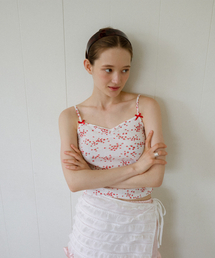 FLOWER RIBBON SLEEVELESS_RED