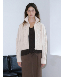 Kijun | Cable Knit Zip-Up Ivory(カーディガン/ボレロ)