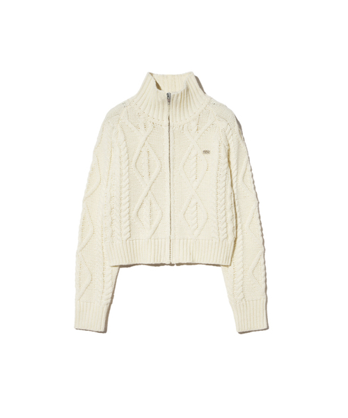 Kijun(キジュン)の「Cable Knit Zip-Up Ivory(カーディガン/ボレロ・レディース・その他・MEDIUM/SMALL)」の6枚目の写真