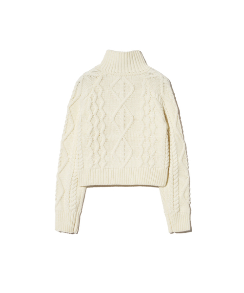 Kijun(キジュン)の「Cable Knit Zip-Up Ivory(カーディガン/ボレロ・レディース・その他・MEDIUM/SMALL)」の7枚目の写真