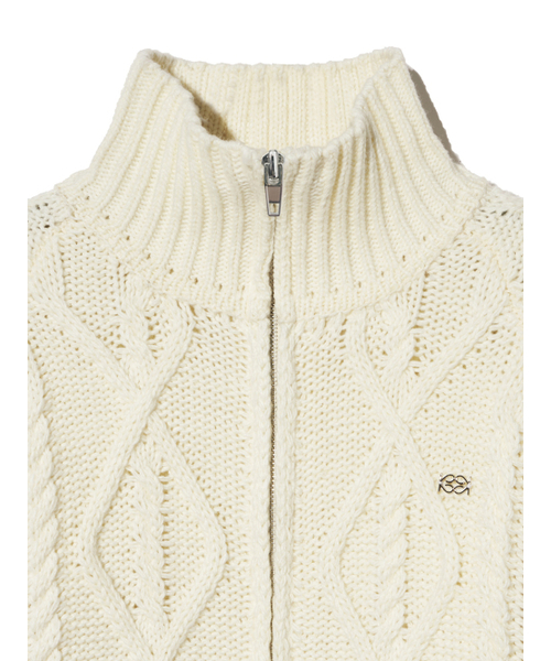 Kijun(キジュン)の「Cable Knit Zip-Up Ivory(カーディガン/ボレロ・レディース・その他・MEDIUM/SMALL)」の9枚目の写真