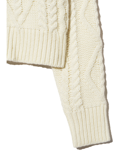 Kijun(キジュン)の「Cable Knit Zip-Up Ivory(カーディガン/ボレロ・レディース・その他・MEDIUM/SMALL)」の11枚目の写真