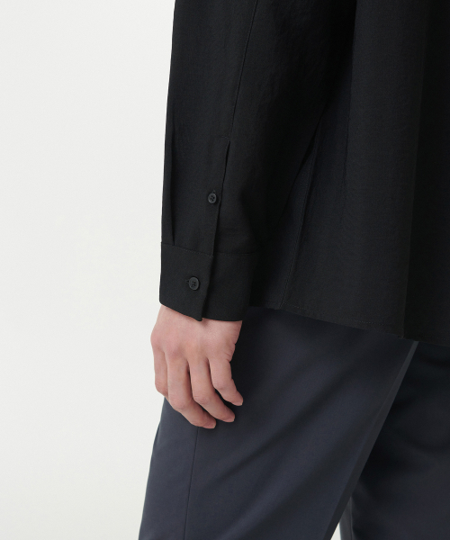 MUSINSA STANDARD（ムシンサスタンダード）の「リラックスドリネンライクトゥニックシャツ[ブラック]（シャツ/ブラウス・メンズ・その他・X-LARGE/XX-LARGE/SMALL/MEDIUM/LARGE）」の7枚目の写真
