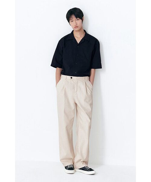 MUSINSA STANDARD（ムシンサスタンダード）の「リラックスドリネンライクトゥニックシャツ[ブラック]（シャツ/ブラウス・メンズ・その他・X-LARGE/XX-LARGE/SMALL/MEDIUM/LARGE）」の8枚目の写真